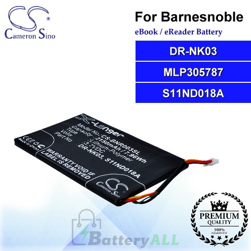 CS-BNR003SL For Barnes & Noble Ebook Battery Model DR-NK03 / MLP305787 / S11ND018A