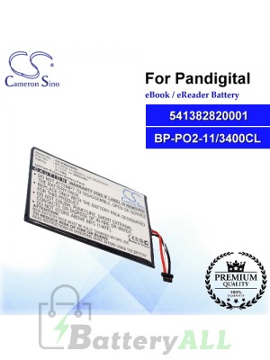 CS-PNR009SL For Pandigital Ebook Battery Model 541382820001 / BP-PO2-11/3400CL
