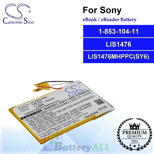 CS-PRT100SL For Sony Ebook Battery Model 1-853-104-11 / LIS1476 / LIS1476MHPPC(SY6)