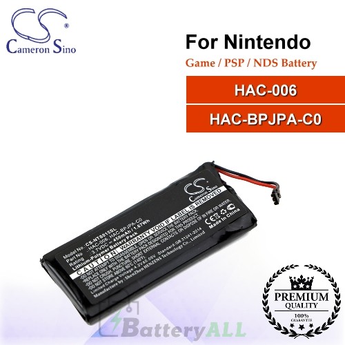 CS-NTS015SL For Nintendo Game PSP NDS Battery Model HAC-006 / HAC-BPJPA-C0