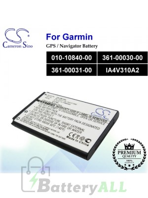 CS-GM10SL For Garmin GPS Battery Model 010-10840-00 / 361-00030-00 / 361-00031-00 / IA4V310A2