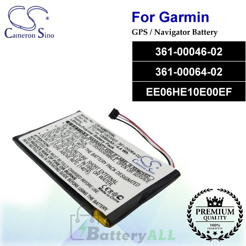 CS-IQN370SL For Garmin GPS Battery Model 361-00046-02 / 361-00064-02 / EE06HE10E00EF