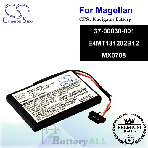 CS-MR4000SL For Magellan GPS Battery Model 37-00030-001 / E4MT181202B12 / MX0708