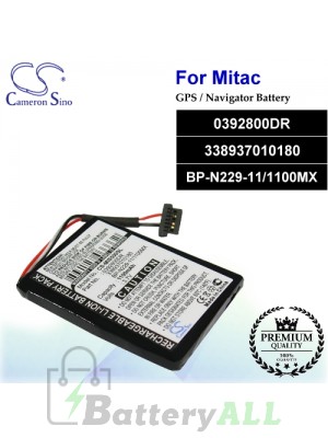 CS-MIS500SL For Mitac GPS Battery Model 0392800DR / 338937010180 / BP-N229-11/1100MX