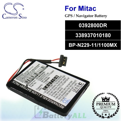 CS-MIS500SL For Mitac GPS Battery Model 0392800DR / 338937010180 / BP-N229-11/1100MX