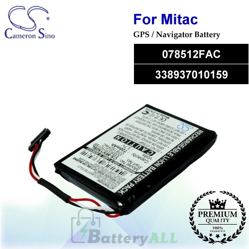 CS-MIV150SL For Mitac GPS Battery Model 078512FAC / 338937010159