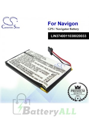 CS-NAV2000SL For Navigon GPS Battery Model LIN3740011038020033