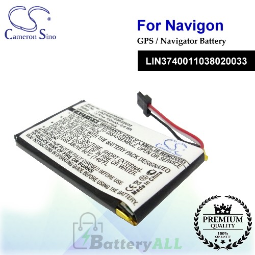 CS-NAV2000SL For Navigon GPS Battery Model LIN3740011038020033