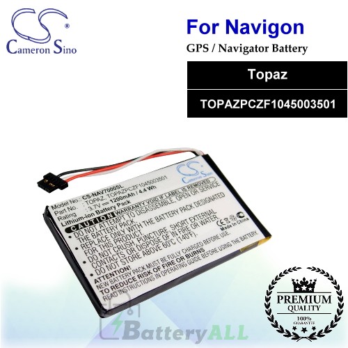 CS-NAV7000SL For Navigon GPS Battery Model Topaz / TOPAZPCZF1045003501