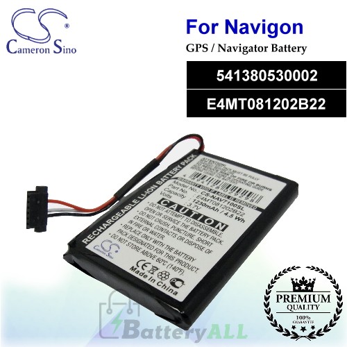CS-NAV7100SL For Navigon GPS Battery Model 541380530002 / E4MT081202B22