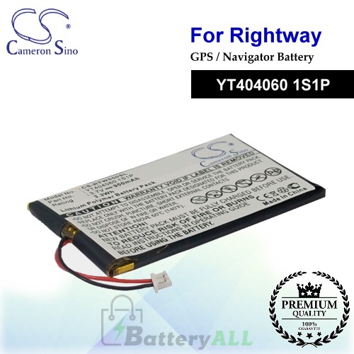 CS-RTW550SL For RightWay GPS Battery Model YT404060 1S1P