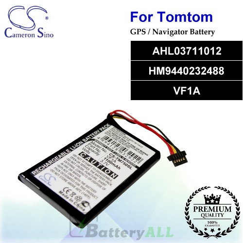 CS-TM750SL For TomTom GPS Battery Model AHL03711012 / HM9440232488 / VF1A