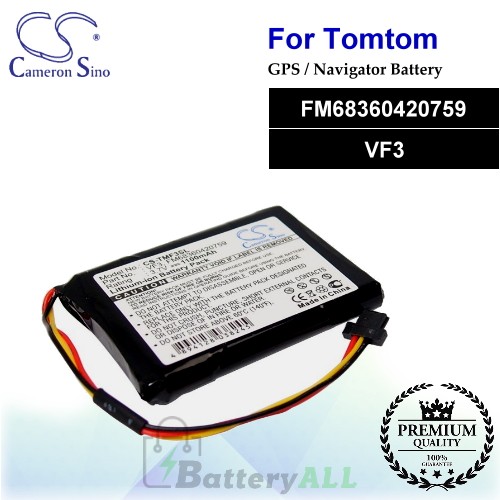 CS-TMF3SL For TomTom GPS Battery Model FM68360420759 / VF3