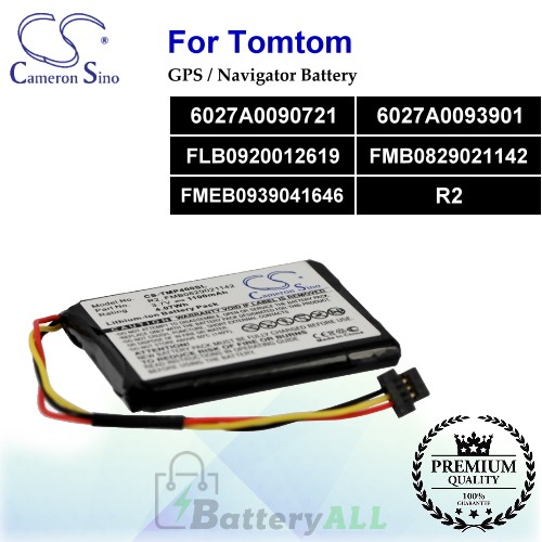 CS-TMP400SL For TomTom GPS Battery Model 6027A0090721 / 6027A0093901 / FLB0920012619 / FMB0829021142 / FMEB0939041646 / R2