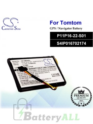 CS-TMS20SL For TomTom GPS Battery Model P11P16-22-S01 / S4IP016702174