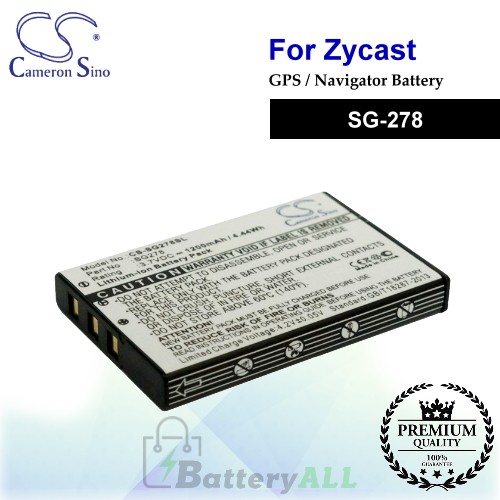 CS-SG278SL For Zycast GPS Battery Fit Model SG-278