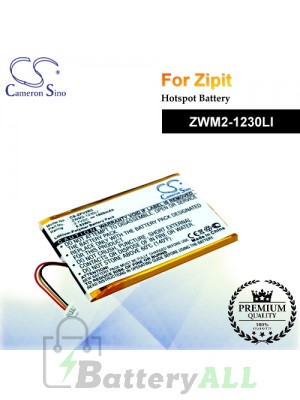 CS-ZPV2RC For Zipit Hotspot Battery Model ZWM2-1230LI