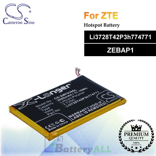 CS-ZMF930SL For ZTE Hotspot Battery Model Li3728T42P3h774771 / ZEBAP1