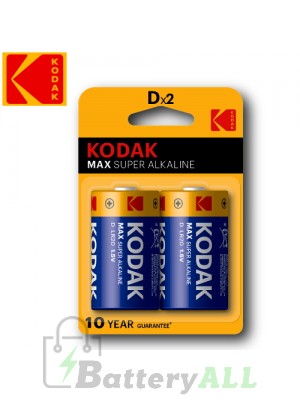 Kodak MAX Alkaline D / R20P(UM-1) / IMPA 792401 / MN1300 / LR20 1.5V Battery (2 pack)