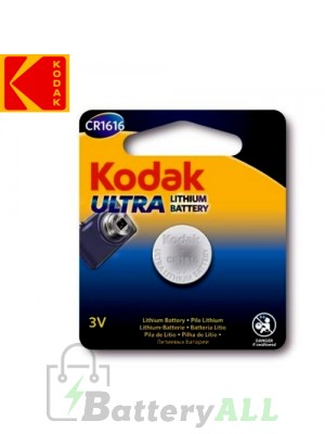 Kodak ULTRA Lithium CR1616 / KCR1616 / DL1616 / E-CR1616 3.0V Battery (1 pack)