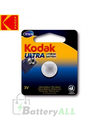 Kodak ULTRA Lithium CR1616 / KCR1616 / DL1616 / E-CR1616 3.0V Battery (1 pack)