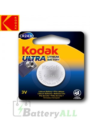 Kodak ULTRA Lithium CR2430 / 5011LC / DL2430 / KCR2430 / E-CR2430 3.0V Battery (1 pack)