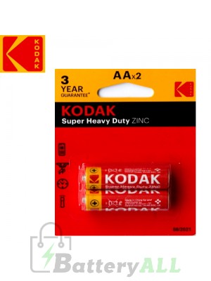 Kodak Zinc Super Heavy Duty AA / R6P(UM-3) / IMPA 792403 1.5V Battery (2 pack)