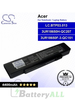 CS-AC215NB For Acer Laptop Battery Model 3UR18650F-3-QC151 / 3UR18650H-QC207 / LC.BTP03.013