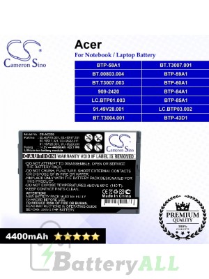 CS-AC220 For Acer Laptop Battery Model 909-2420 / 91.49V28.001 / BT.00803.004 / BT.T3004.001 / BT.T3007.001