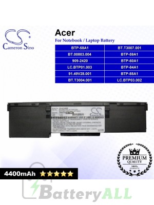 CS-AC240NB For Acer Laptop Battery Model 909-2420 / 91.49V28.001 / BT.00803.004 / BT.T3004.001 / BT.T3007.001