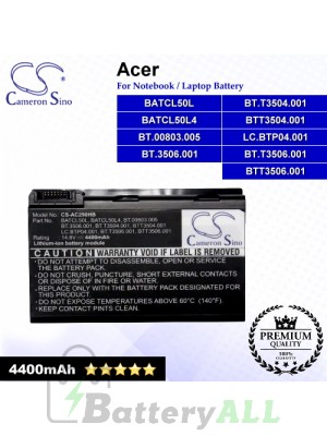 CS-AC290HB For Acer Laptop Battery Model BATCL50L / BATCL50L4 / BT.00803.005 / BT.3506.001 / BT.T3504.001