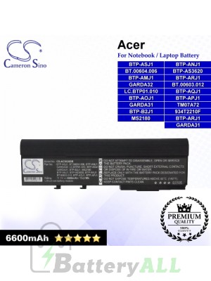 CS-AC3620DB For Acer Laptop Battery Model 934T2210F / BT.00603.012 / BT.00604.006 / BTP-AMJ1 / BTP-ANJ1