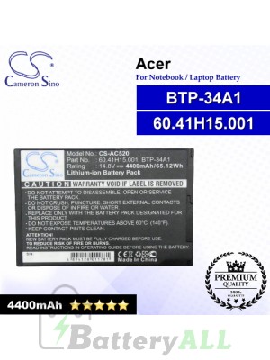 CS-AC520 For Acer Laptop Battery Model 60.41H15.001 / BTP-34A1