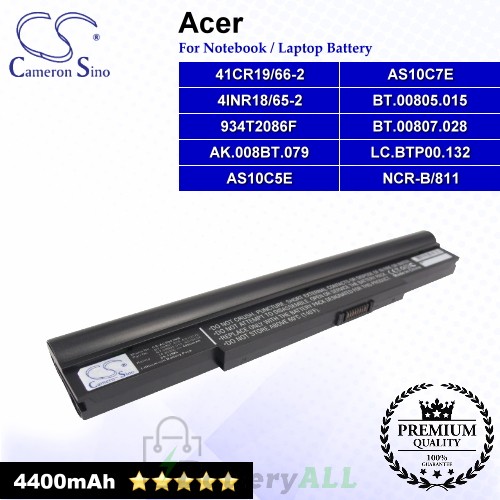 CS-AC5943NB For Acer Laptop Battery Model 41CR19/66-2 / 4INR18/65-2 / 934T2086F / AK.008BT.079 / AS10C5E
