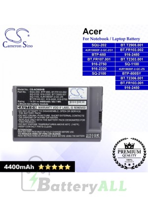 CS-AC660HB For Acer Laptop Battery Model 4UR18650F-2-QC-ZG1 / 4UR18650F-2-QC-ZS / 916-2320 / 916-2450