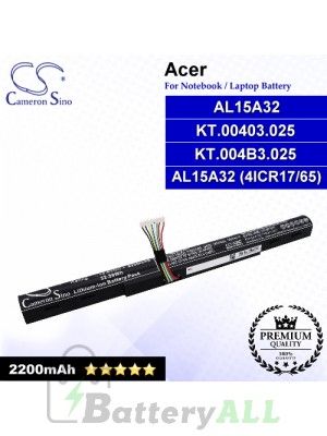 CS-ACE542NB For Acer Laptop Battery Model AL15A32 / AL15A32 (4ICR17/65) / KT.00403.025 / KT.004B3.025