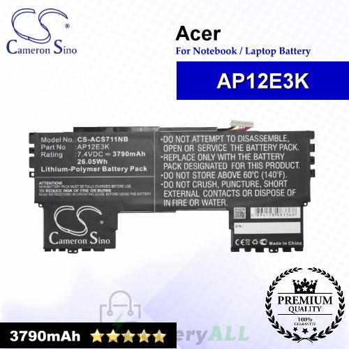 CS-ACS711NB For Acer Laptop Battery Model AP12E3K