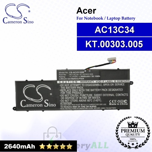 CS-ACV512NB For Acer Laptop Battery Model AC13C34 / KT.00303.005