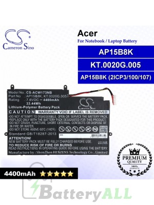 CS-ACW173NB For Acer Laptop Battery Model AP15B8K / AP15B8K (2ICP3/100/107) / KT.0020G.005