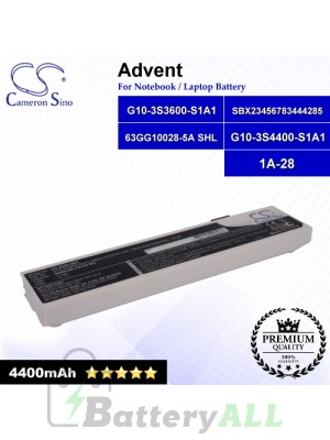 CS-ADG10NT For Advent Laptop Battery Model 1A-28 / 63GG10028-5A SHL / G10-3S3600-S1A1 / SBX23456783444285 (White)