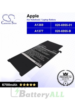 CS-AM1369NB For Apple Laptop Battery Model 020-6955-01 / 020-6955-B / A1369 / A1377