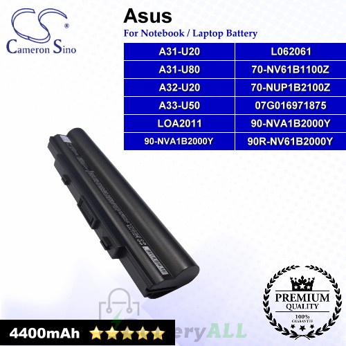 CS-AUA31NB For Asus Laptop Battery Model 07G016971875 / 70-NUP1B2100Z / 70-NV61B1100Z / 90-NVA1B2000Y