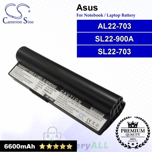 CS-AUA7HT For Asus Laptop Battery Model AL22-703 / SL22-703 / SL22-900A (Black)