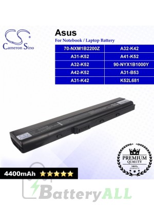 CS-AUK52NB For Asus Laptop Battery Model 70-NXM1B2200Z / 90-NYX1B1000Y / A31-B53 / A31-K42 / A31-K52