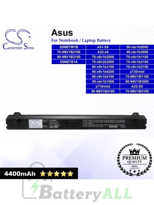 CS-AUS5NB For Asus Laptop Battery Model 70-n8v1b1100 / 70-n8v1b2000 / 70-n8v1b2100 / 70-N8V1B3100 / 70-n8v2b2000 (Black)