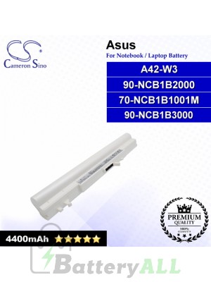 CS-AUW3NB For Asus Laptop Battery Model 70-NCB1B1001M / 90-NCB1B2000 / 90-NCB1B3000 / A42-W3 (Metallic Grey)