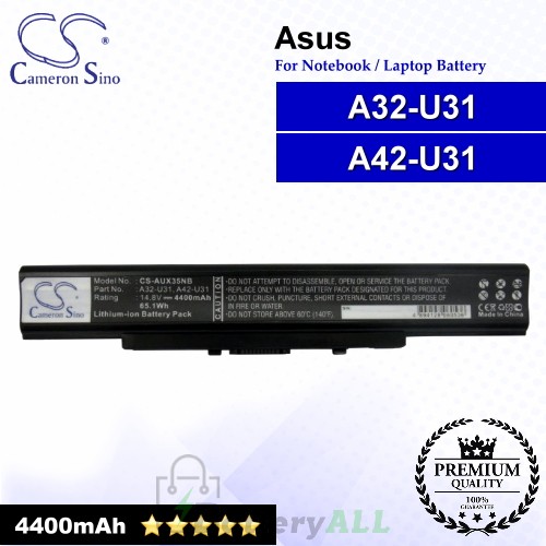 CS-AUX35NB For Asus Laptop Battery Model 07G016GQ1875M / 07G016H71875M / A32-U31 / A42-U31