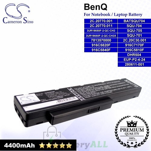 CS-BUS42NB For BenQ Laptop Battery Model 2C.20770.001 / 2C.20C30.001 / 7813540000 / 7813570000 / 916C5810F