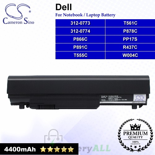 CS-DE1340NB For Dell Laptop Battery Model 312-0773 / 312-0774 / P866C / P878C / P891C / PP17S / R437C / T555C