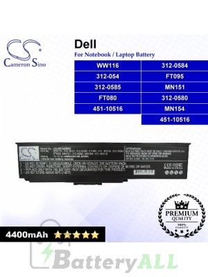 CS-DE1420NB For Dell Laptop Battery Model 312-0543 / 312-0580 / 312-0584 / 312-0585 / 451-10516 / FT079 / FT080